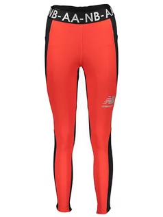 Spodnie sportowe damskie - New Balance Legginsy sportowe w kolorze czarno-czerwonym - grafika 1