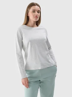 Longsleeve oversize gładki damski 4F 4FWMM00TLONF431-27M Szary - Koszulki i topy damskie - miniaturka - grafika 1