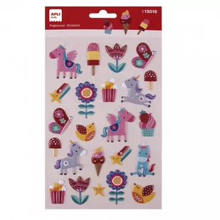 Apli Kids Naklejki - kwiaty i jednorożce - Zabawki kreatywne - miniaturka - grafika 1