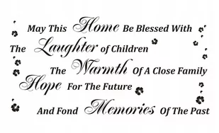 Napis na ścianę naklejka 150x75cm wybór koloru - May this home be... 45 - Naklejki na ścianę - miniaturka - grafika 1