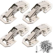 Zawiasy, okucia i inne akcesoria - 4 szt. zawiasy do drzwi szafek 90 stopni ze śrubami, amortyzator, tłok, podpora podnosząca, narożnik meblowy, 77 mm x 32 mm - miniaturka - grafika 1