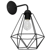 Lampy ścienne - Milagro Kinkiet BASKET 1xE27/60W/230V czarny - miniaturka - grafika 1