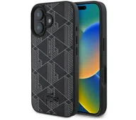 Etui i futerały do telefonów - Lacoste Blend Monogram MagSafe do iPhone 16 Czarny - miniaturka - grafika 1
