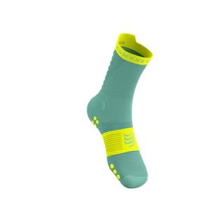 COMPRESSPORT Skarpetki do biegania trailowe ProRacing Socks V4 Trail shell blue/safety yellow - Skarpetki sportowe męskie - miniaturka - grafika 2