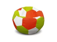 Fotele i pufy dla dzieci - Pufa piłka XXXL worek pomarańczowo-zielono-biała - miniaturka - grafika 1