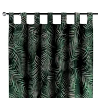 Zasłony - Dekoria Zasłona na szelkach 1 szt. zielony w liście 1szt 130 × 260 cm Velvet 310-704-21 - miniaturka - grafika 1