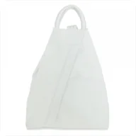 Torebki damskie - Zgrabny plecak skórzany biały lekki L - miniaturka - grafika 1