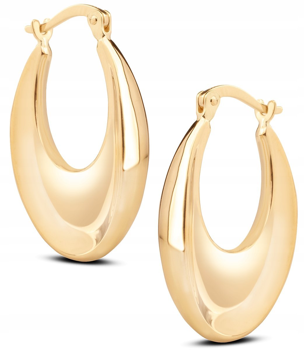 BOGATE ZŁOTE WISZĄCE OWALNE KOLCZYKI CHIARA II 14KT 585