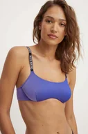 Stroje kąpielowe - Calvin Klein strój kąpielowy kolor niebieski miękka miseczka KW0KW02609 - miniaturka - grafika 1