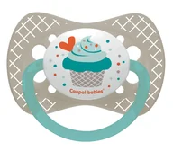 Smoczki uspokajające - Canpol babies Canpol Smoczek silikonowy symetryczny Cupcake 6-18 m-cy : Kolor - Szary - miniaturka - grafika 1