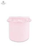 Organizery na łóżeczko - Kosz na zabawki VELVET PIKOWANY PIKOWANY Z FALBANKĄ "M" RÓŻ - miniaturka - grafika 1