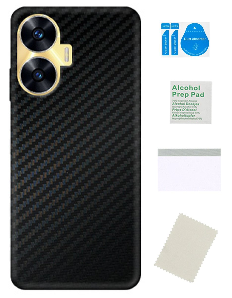Folia ochronna do REALME C55 karbon czarny 3D skórka na tył telefonu skin
