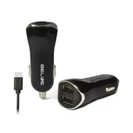 Ładowarki samochodowe - Beline Ładowarka samochodowa 2xUSB + USB-C 2,1A czarna AZBINTLBELI0005 - miniaturka - grafika 1