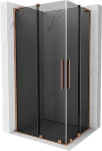Mexen Velar L Duo kabina prysznicowa rozsuwana 90x80 cm, grafit, miedź szczotkowana - 871-090-080-02-43-65 - Kabiny prysznicowe - miniaturka - grafika 1