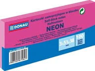 Etykiety samoprzylepne i bloki etykiet - Donau Bloczek samoprzylepny 38x51 mm 3x100 kart neon różowy - miniaturka - grafika 1