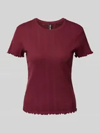 Koszulki i topy damskie - T-shirt o kroju slim fit z czystej bawełny model ‘MARIE’ - miniaturka - grafika 1