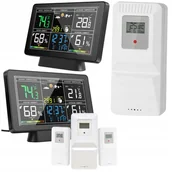 Stacje pogodowe - Stacja Pogody Higrometr Termometr Ciśnienie 3 Czujniki hPa Bezprzewodowa - miniaturka - grafika 1