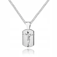 Biżuteria dla dzieci - 925 Srebrny łańcuszek medalik DEDYKACJA 60 cm P3M1 - miniaturka - grafika 1