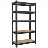 Szafy i regały magazynowe - REGAŁ 5-POZIOMOWY 180 x 90 x 30 CM CZARNY UDŹWIG PÓŁKI: 175 KG GWI7361 CHOMIK - miniaturka - grafika 1