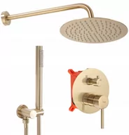 Zestawy prysznicowe - Rea Zestaw natryskowy podtynkowy Lungo Gold Szczotkowany + BOX P4160 - miniaturka - grafika 1