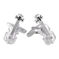 Spinki do mankietów i krawatów - Spinki do mankietów Srebrne Skrzypce X2 PSN002 - miniaturka - grafika 1