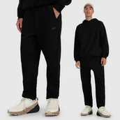 Dresy męskie - Spodnie Męskie 4F Proste Sportowe Dresowe Czarne 4FWAW25TTROM1251 XL Czarny - miniaturka - grafika 1