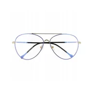 Okulary korekcyjne, oprawki, szkła - Okulary Pilotki z filtrem światła niebieskiego do komputera zerówki 2529-3 - miniaturka - grafika 1
