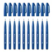 Długopisy - Pentel pędzel znak pióro - niebieski (10 szt.) - miniaturka - grafika 1