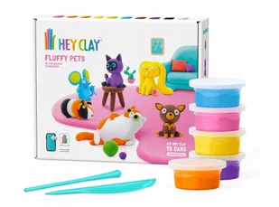 Hey Clay DUŻY ZESTAW - PUSZYSTE ZWIERZĘTA - Masa plastyczna 15 sztuk - Masy plastyczne - miniaturka - grafika 1