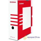 Pojemniki biurowe - PUDŁO ARCHIWIZACYJNE 1000 KARTEK KARTONOWE FSC DONAU, CZERWONY - miniaturka - grafika 1