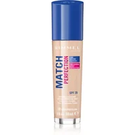 Podkłady do twarzy - Rimmel Match Perfection Foundation SPF20 podkład w płynie 010 Light Porcelain 30ml - miniaturka - grafika 1