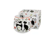 Kubki - Kubek do kawy i herbaty porcelanowy DUO baryłka KOTY ETNO 430 ml - miniaturka - grafika 1