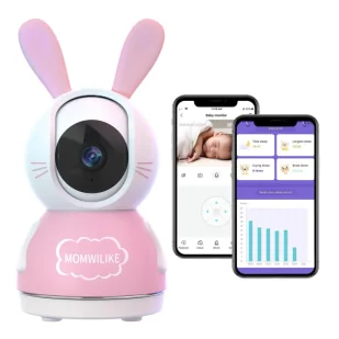 Inteligentna niania MOMWILIKE AI z systemem wykrywania zakrytej twarzy, płaczu i monitorem snu - Elektroniczne nianie i monitory oddechu - miniaturka - grafika 1