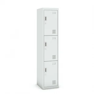 B2B Partner Szafka 3-drzwiowa, zamek cylindryczny, 1800 x 380 x 450 mm, szary/szary, 1+1 GRATIS - Szafy biurowe - miniaturka - grafika 1