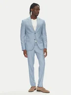 Garnitury - Lindbergh Garnitur 30-606034 Błękitny Slim Fit - miniaturka - grafika 1