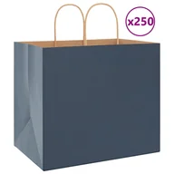 Zestawy upominkowe - vidaXL Torby papierowe 250 szt. z uchwytami Niebieskie 32x22x28 cm - miniaturka - grafika 1