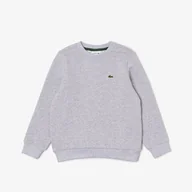 Bluzy dla dziewczynek - Lacoste dziecięca bluza z flaneli z bawełny organicznej - miniaturka - grafika 1