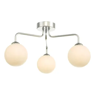 Lampa wisząca Feya 3 Light Semi Flush Polished Chrome Opal Glass - Lampy sufitowe - miniaturka - grafika 1