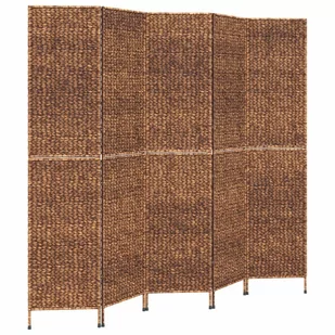 Parawan pokojowy 5-panelowy, brązowy, 205x180 cm, hiacynt wodny Lumarko! - Parawany - miniaturka - grafika 3