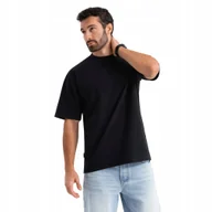 Koszulki męskie - Czarny męski t-shirt bawełniany luźny wygodny Ombre OM-TSBC-0234 V1 r. L - miniaturka - grafika 1