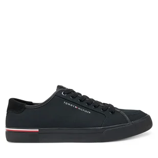 Tenisówki Tommy Hilfiger Core Corporate Vulc Canvas FM0FM05398 Czarny - Trampki męskie - miniaturka - grafika 1