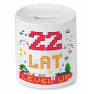 Skarbonki - Skarbonka na Urodziny 22 22te 22-te na Prezent z Nadrukiem ze Zdjęciem + Opakowanie na prezent (wzór 01) - miniaturka - grafika 1