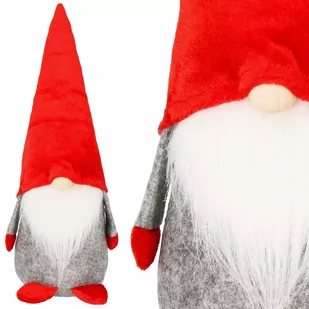 Skrzat 38cm ozdoba świąteczna, krasnal świąteczny, gnom czerwony, szary - Ozdoby bożonarodzeniowe - miniaturka - grafika 1