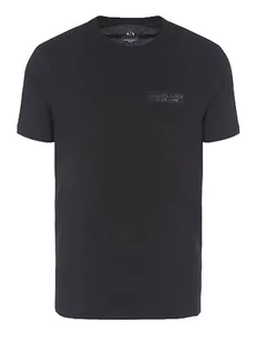 Armani Exchange Męski T-shirt Sustainable, logo z przodu, Cross Gender, Regular Fit, czarny, XL - Koszulki męskie - miniaturka - grafika 1