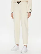 Spodnie sportowe damskie - Tommy Hilfiger Spodnie dresowe WW0WW40602 Écru Regular Fit - miniaturka - grafika 1