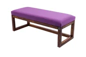 Ławki do przedpokoju - Ławka na buty LPG-2 155cm EMRAWOOD drewno lite kolor orzech siedzisko gładkie kolor fioletowy - miniaturka - grafika 1