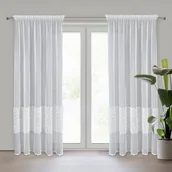 Firany - Eurofirany FIRANA GOTOWA LORIS NA TAŚMIE 140 X 270 CM BIAŁY - miniaturka - grafika 1