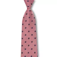 Krawaty i muchy męskie - Krawat jedwabny bordowo różowy kwiaty EM 5 - EM Men's Accessories - miniaturka - grafika 1