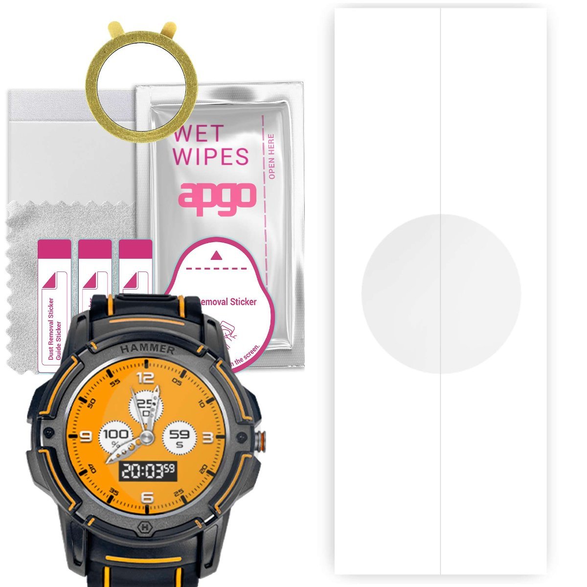 1x Folia hydrożelowa do Hammer Watch - apgo Smartwatch Hydrogel Protection Ochrona na ekran smartwatcha