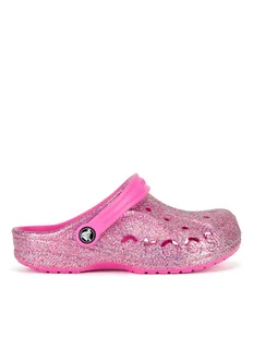 Crocs Klapki BAYA GLITTER CLOG T 207014-7AA Różowy - Buty dla dziewczynek - miniaturka - grafika 1